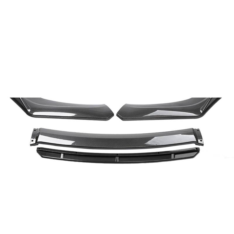 Front Spoiler Lippe 4 STÜCKE Universal Auto Vorderen Stoßfänger Lip Body Kit Spoiler Splitter Diffusor Weiß Carbon Fiber Splitter ABS Kunststoff Auto Frontspoiler Lippe(Carbon and Black) von WEIFANAA