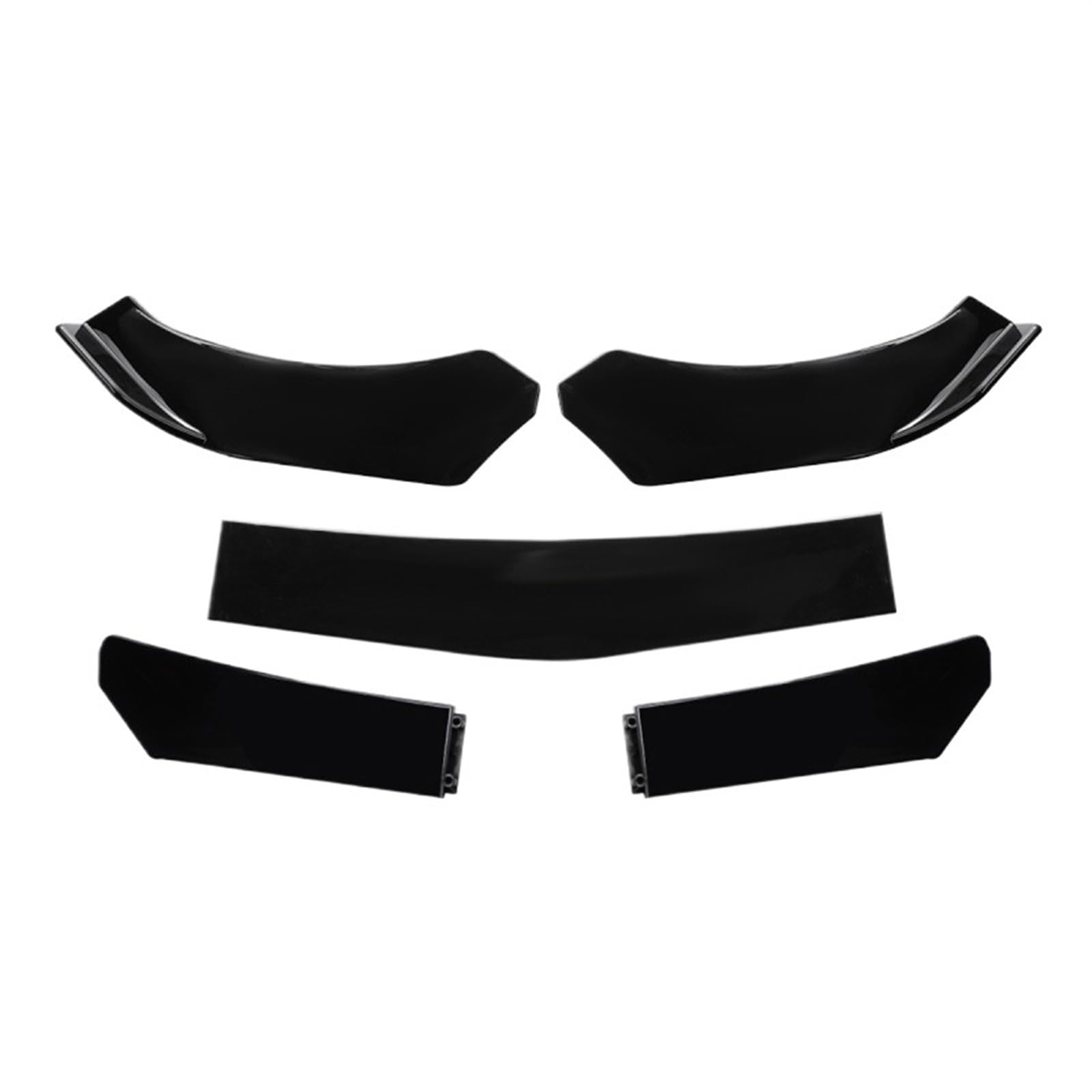 Front Spoiler Lippe 5Pcs Auto Universal Front Schaufel Ente Lip Stoßstange Winddicht Spoiler Zubehör Auto Frontspoiler Lippe(5Pcs Bright Black a) von WEIFANAA