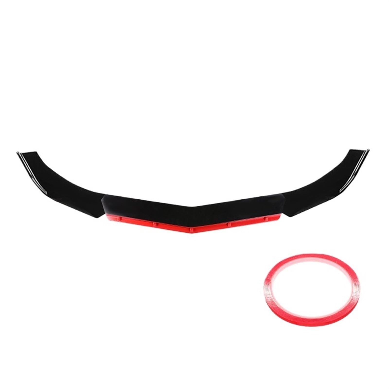 Front Spoiler Lippe Für Auto Universal Front Schaufel Lip Carbon Fiber Bumper Spoiler Schutz Zubehör Auto Frontspoiler Lippe(Black Red) von WEIFANAA