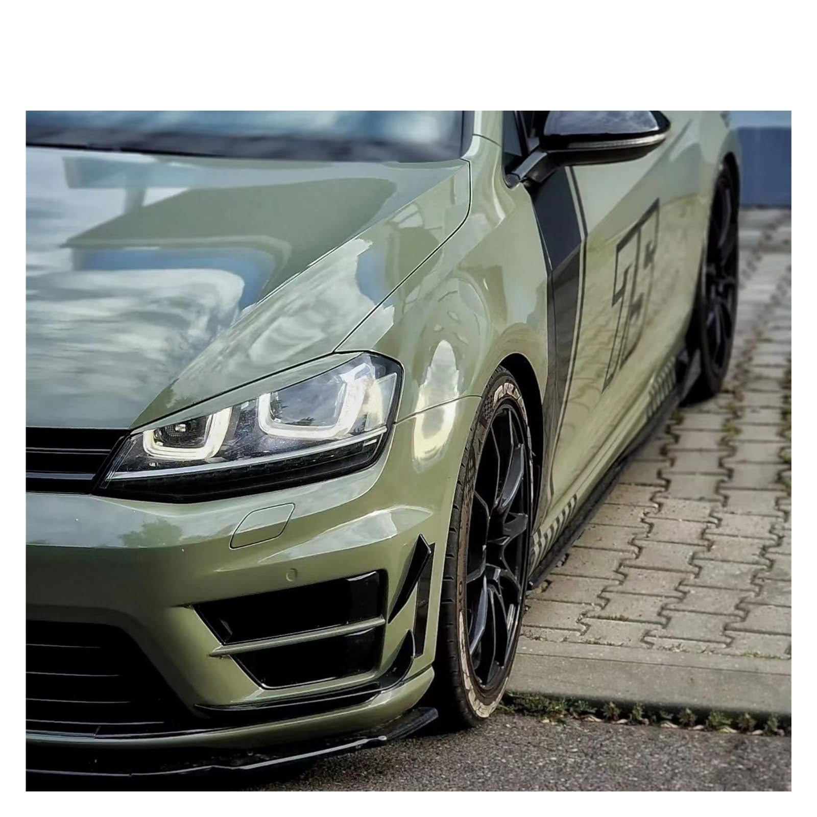 Front Spoiler Lippe Für Golf MK7 7 Für GTI R 2013-2016 Glanz Schwarz RevoZport Stil Front Stoßstange Aero Kit Canard Flügel Auto Frontspoiler Lippe(2013-2016) von WEIFANAA