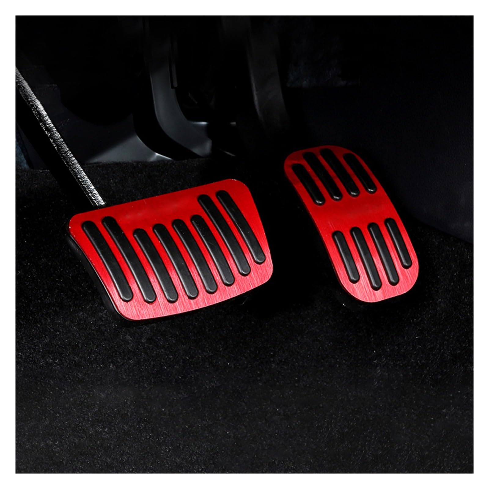 Pedalauflage Für Toyota Für Yaris Für Kreuz 2020-2024 Aluminium Auto Gaspedal Bremspedal Abdeckung Anti-Slip Pads Schutz Bremse Pedalkappen(Red) von WEIFANAA