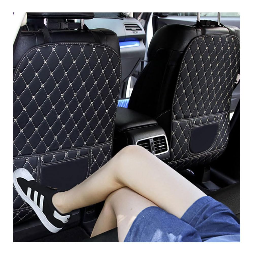 WEIHUANB Auto Rücksitz Anti Kick Pad für Audi Cabrio B6 B7, PU Leder Rückenlehne Schutzpolster Rückenlehnenschutz Matten Schutzmatten ZubehöR,l von WEIHUANB