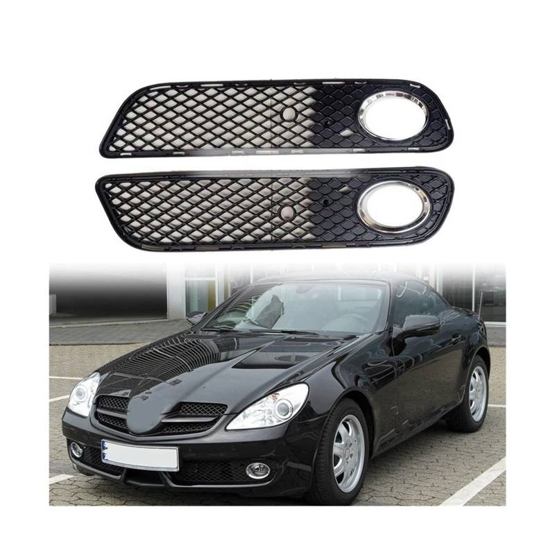 Front Nieren Kühlergrill Auto Frontstoßstange Nebelscheinwerfer Kühlergrill Nebelscheinwerfer Grillabdeckung Mit Chromring Für B&enz SLK W171 R171 2009-2011(Right) von WEINUANXIN