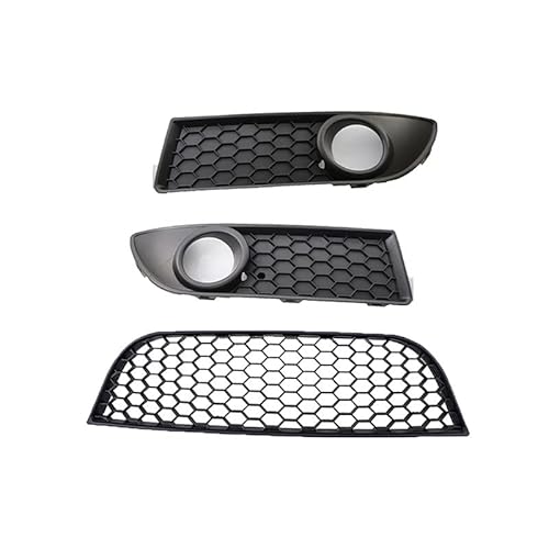 Front Nieren Kühlergrill Auto-Nebelscheinwerfer-Abdeckung Haubengitter Links Rechts Vorne Unterer Stoßfänger-Mittelgrill Für V&W Polo MK4 9N3 2005-2009(3 Pcs) von WEINUANXIN