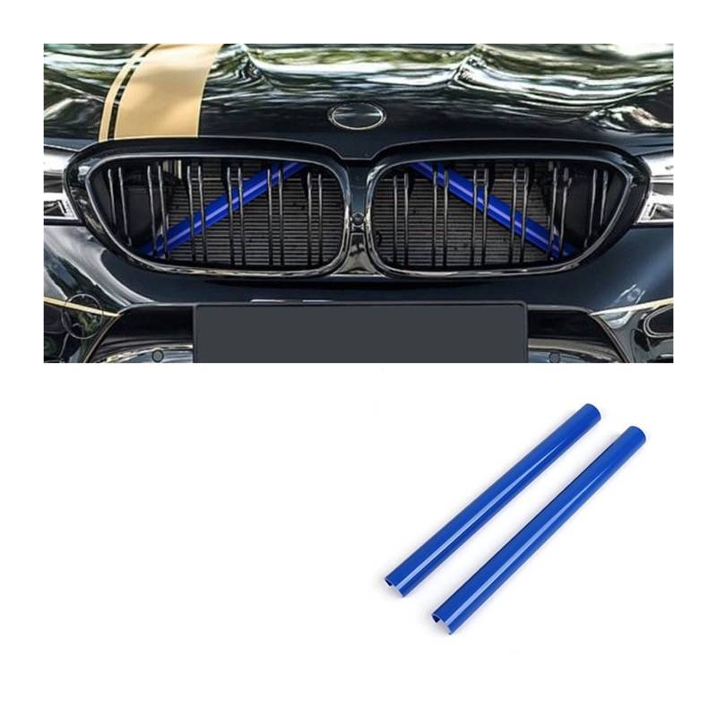 Front Nieren Kühlergrill Auto Sport Styling Dekoration Zubehör Auto Kühlergrill Zierleisten Für F30 F31 F32 F33 F34 F36 F20 F21 F22 F23 G29(Blue 2Pcs) von WEINUANXIN