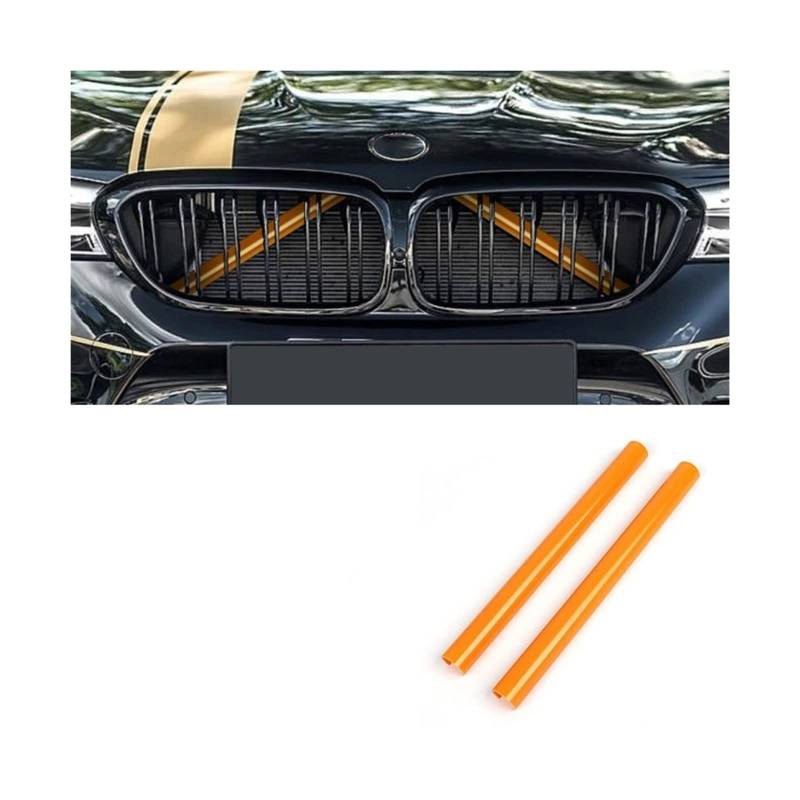 Front Nieren Kühlergrill Auto Sport Styling Dekoration Zubehör Auto Kühlergrill Zierleisten Für F30 F31 F32 F33 F34 F36 F20 F21 F22 F23 G29(Orange 2Pcs) von WEINUANXIN