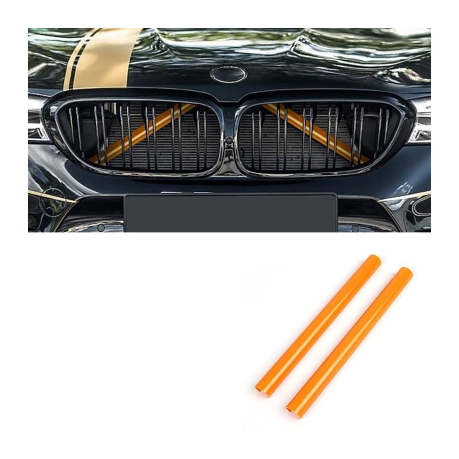 Front Nieren Kühlergrill Auto Sport Styling Dekoration Zubehör Auto Kühlergrill Zierleisten Für F30 F31 F32 F33 F34 F36 F20 F21 F22 F23 G29(Orange 2Pcs) von WEINUANXIN