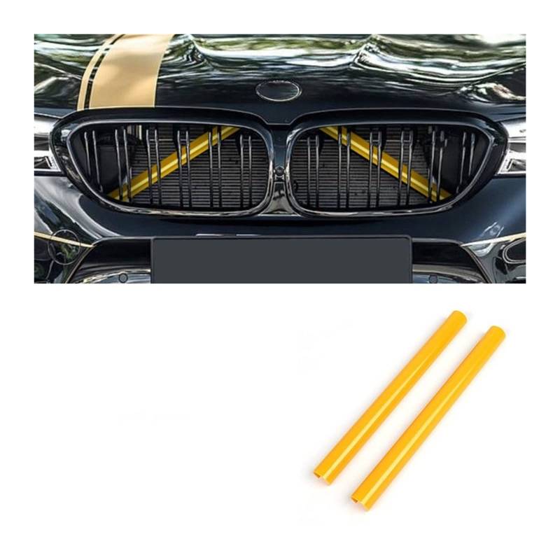 Front Nieren Kühlergrill Auto Sport Styling Dekoration Zubehör Auto Kühlergrill Zierleisten Für F30 F31 F32 F33 F34 F36 F20 F21 F22 F23 G29(Yellow 2Pcs) von WEINUANXIN