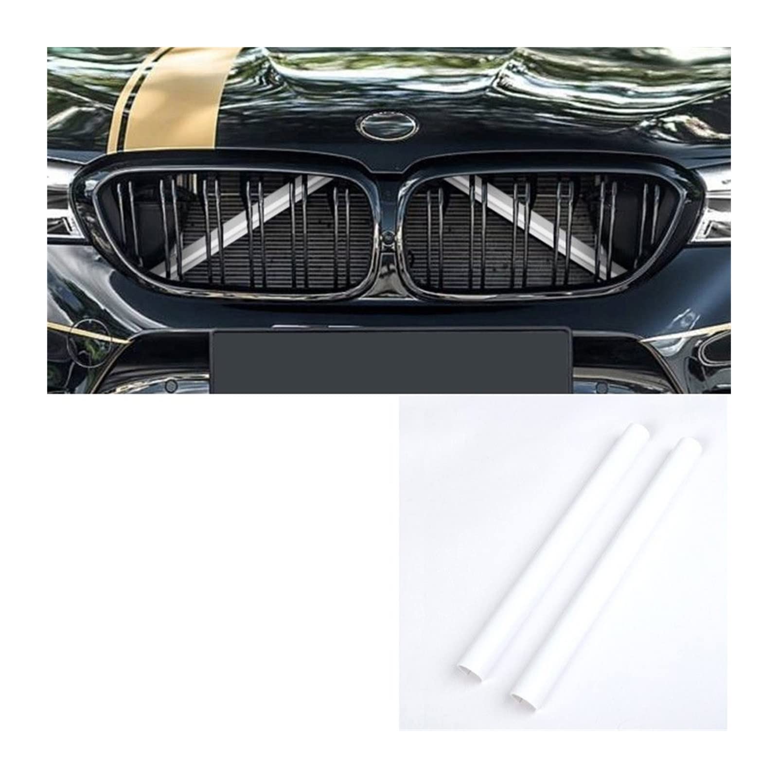 Front Nieren Kühlergrill Auto-Sport-Styling-Dekorationszubehör Ein Paar Auto-Kühlergrill-Zierleisten Für F30 F31 F32 F33 F34 F36 F20 F21 F22 F23 G29(White 2Pcs) von WEINUANXIN