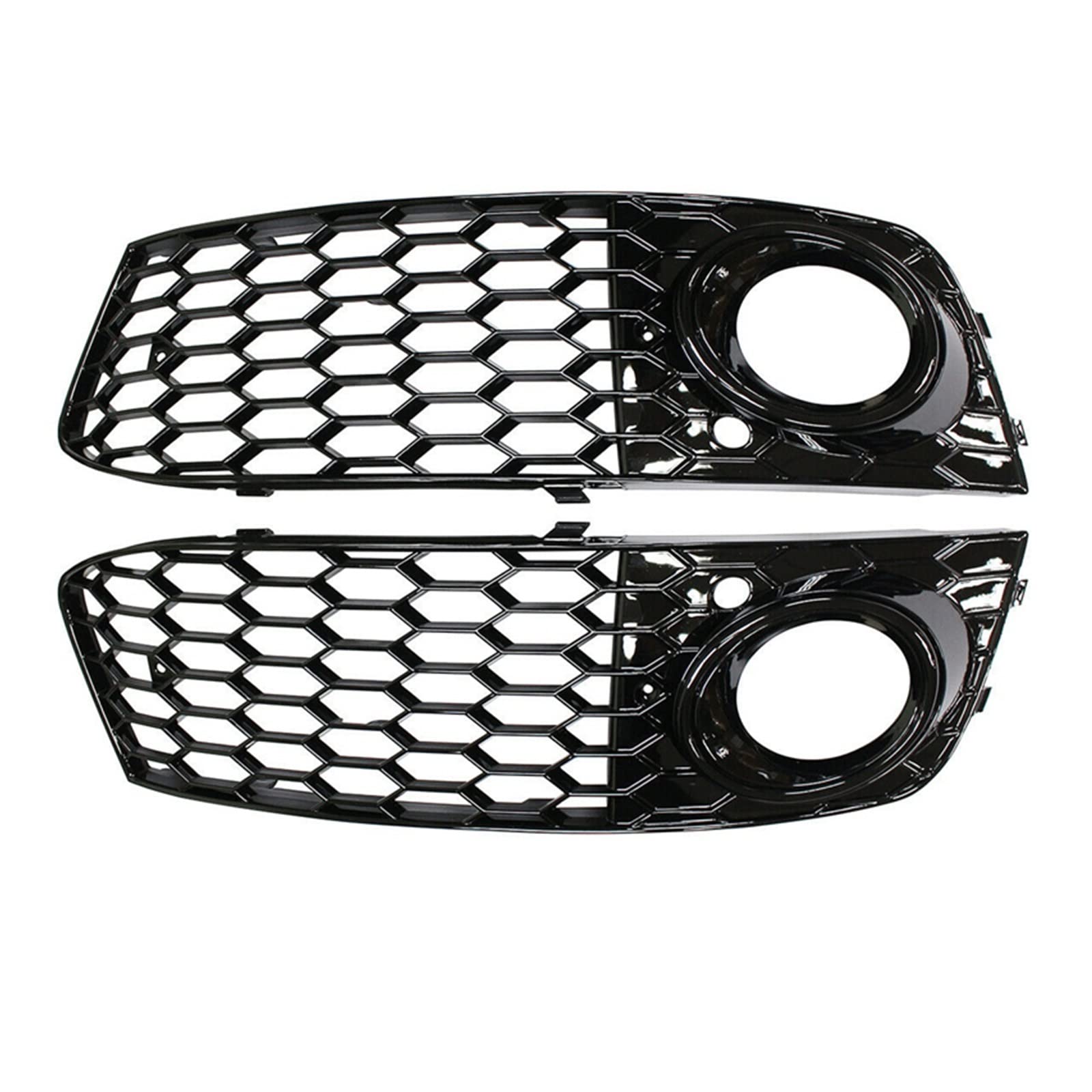 Front Nieren Kühlergrill Autozubehör Glänzende Frontstoßstange Nebelscheinwerfer Lampe Mesh Grill Grille Für A4 Für B8 2008 2009 2010 2011 2012(Schwarz) von WEINUANXIN