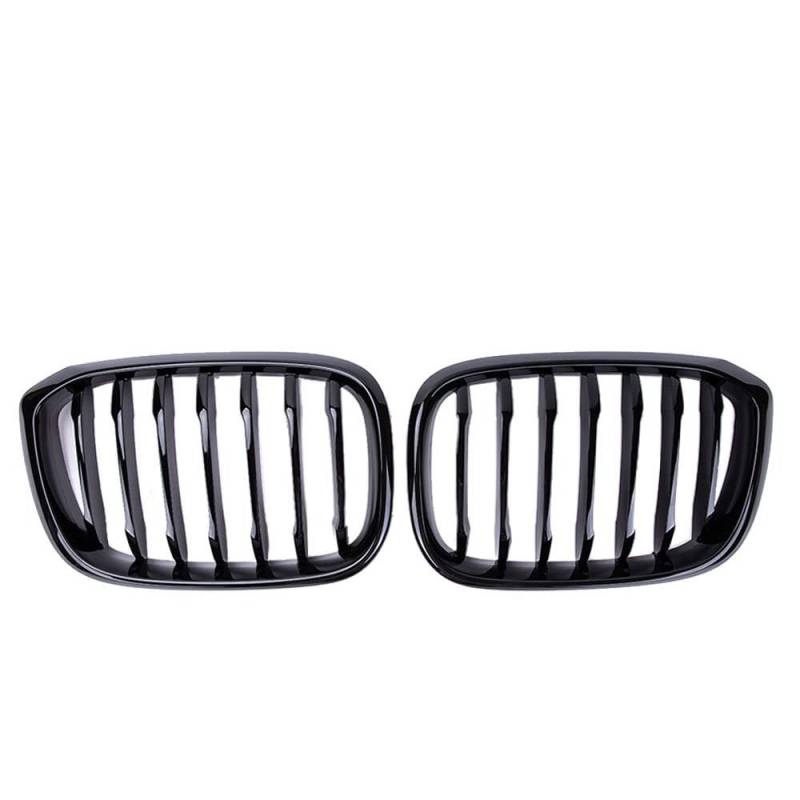 Front Nieren Kühlergrill Dual Line Glossy Black Racing Grills Autozubehör Car Front Kidney Grill Für X3 X4 G01 G02 G08 2018-2021(A Glossy Black 1 Slat) von WEINUANXIN