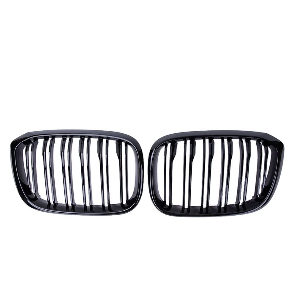 Front Nieren Kühlergrill Dual Line Glossy Black Racing Grills Autozubehör Car Front Kidney Grill Für X3 X4 G01 G02 G08 2018-2021(B Glossy Black 2 Slat) von WEINUANXIN