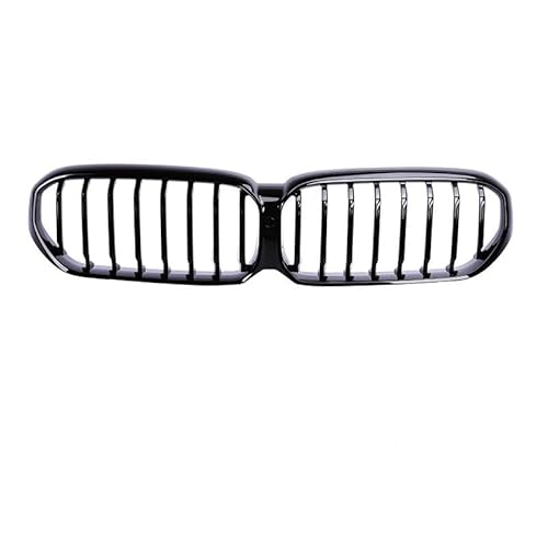 Front Nieren Kühlergrill Frontnieren-Stoßfänger ABS-Grill M Kohlefaser-Grillabdeckung Für 5er G30 G31 G38 LCI 2020-2022(Single gloss black) von WEINUANXIN