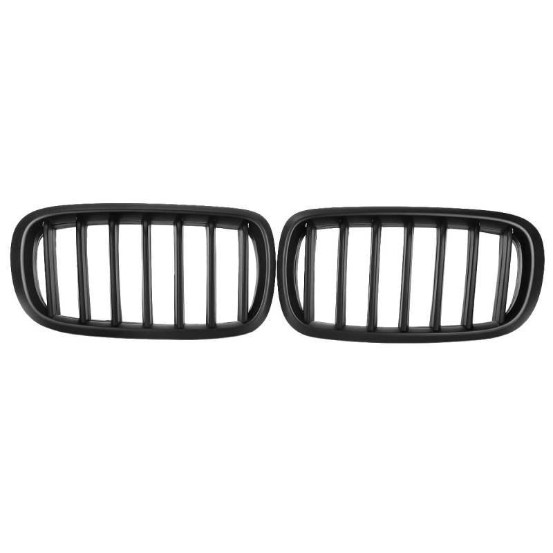 Front Nieren Kühlergrill Frontstoßstange Nieren Kühler Racing Grills Paar Doppellamellen Frontstoßstange Grillgitter Für F15/F16 X5 X6 2014-2017(Matte 1 Slat) von WEINUANXIN