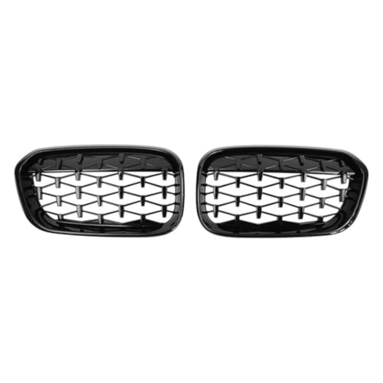 Front Nieren Kühlergrill Für 1er F20 F21 2015 2016 2017 Auto-Frontstoßstangengitter, Racing-Grill, Nieren-Diamant-Grills, Silberner Grill(Schwarz) von WEINUANXIN