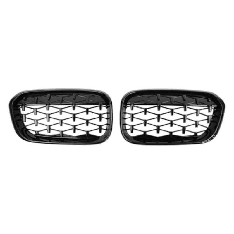 Front Nieren Kühlergrill Für 1er F20 F21 2015 2016 2017 Auto-Frontstoßstangengitter, Racing-Grill, Nieren-Diamant-Grills, Silberner Grill(Schwarz) von WEINUANXIN