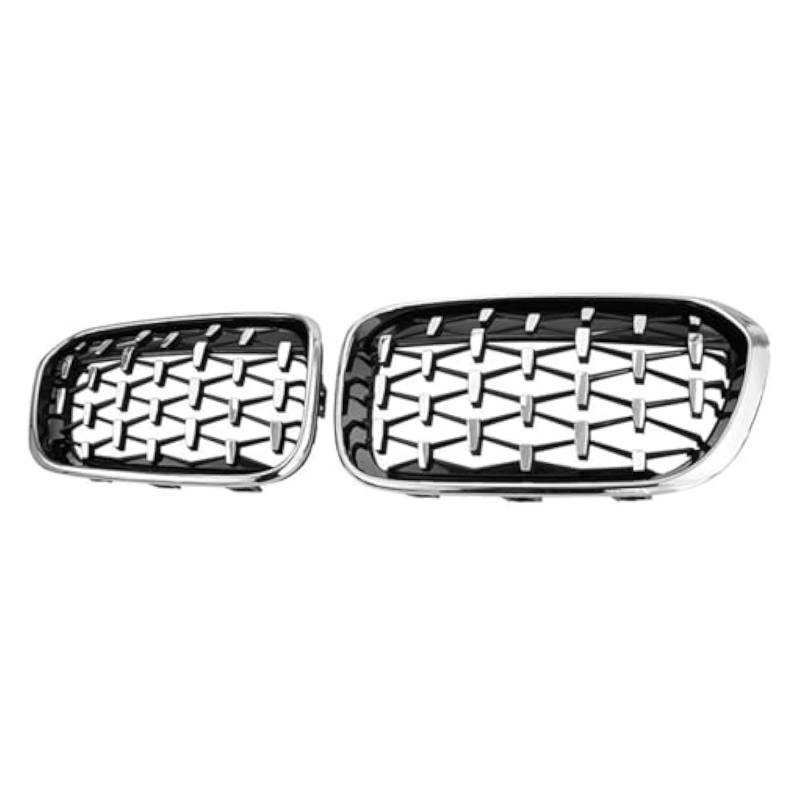 Front Nieren Kühlergrill Für 1er F20 F21 2015 2016 2017 Auto-Frontstoßstangengitter, Racing-Grill, Nieren-Diamant-Grills, Silberner Grill(Silber) von WEINUANXIN