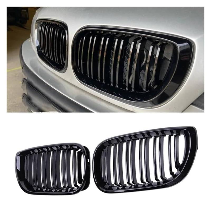 Front Nieren Kühlergrill Für 3er-Serie Für E46 2002-2005 Frontstoßstangengrill Frontkühlergrills Auto-Frontgrill Doppellamellen-Haubengrill von WEINUANXIN