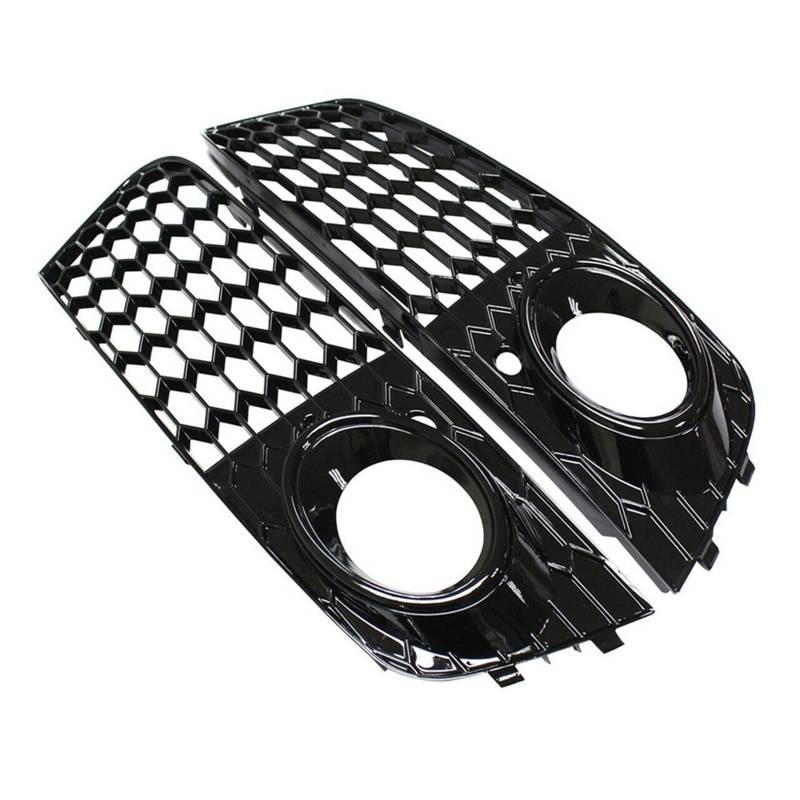 Front Nieren Kühlergrill Für A4 Für B8 2008-2012 Autozubehör Glänzend Frontstoßstange Nebelscheinwerfer Lampe Mesh Grill Kühlergrill(Schwarz) von WEINUANXIN