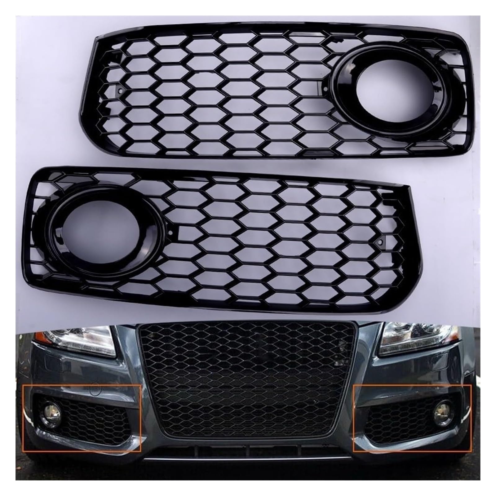 Front Nieren Kühlergrill Für A5 S-Line S5 B8 RS5 2008–2012 Autogitter, Auto-Stoßstangengrill, Vorderer Unterer Stoßfänger, Nebelscheinwerfer-Grill-Abdeckungsverkleidung von WEINUANXIN