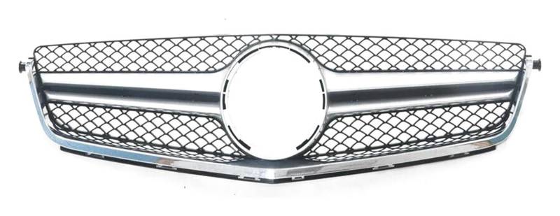 Front Nieren Kühlergrill Für B&enz Für C63 2012-2014 Frontstoßstangengrill Frontkühlergrill Stoßstangenhaube Mesh Oberer Mittelgittergrill(Silber) von WEINUANXIN