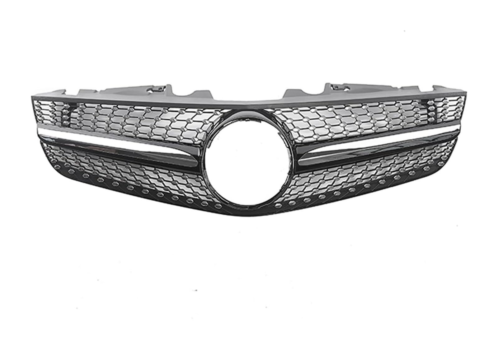 Front Nieren Kühlergrill Für B&enz Für R230 Für SL-Klasse 2009-2012 Frontstoßstangengrill Frontkühlergrills Auto Obere Stoßstangenhaube Mesh(Schwarz) von WEINUANXIN