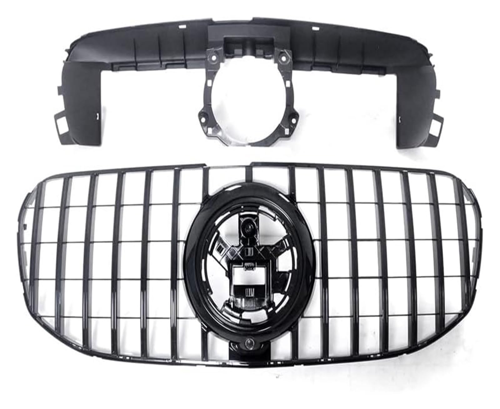 Front Nieren Kühlergrill Für B&enz Für X167 Für GLS450 Für GLS580 2020-2024 Frontkühlergrills Auto Front Upper Bumper Hood Mesh Grille(Schwarz) von WEINUANXIN