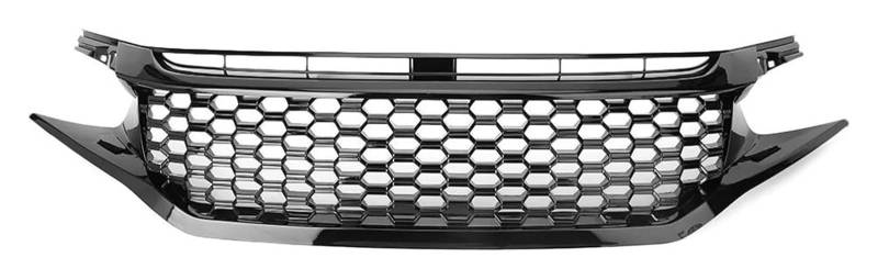 Front Nieren Kühlergrill Für Civic 2016-2018 Auto Kühlergrill Mesh Front Hood Grille Stoßstange Grill Glanz Schwarz ABS Zubehör Front Niere Grille von WEINUANXIN