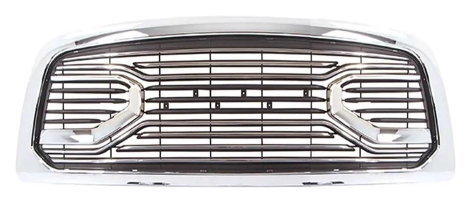 Front Nieren Kühlergrill Für Dodge Für RAM 2500 3500 2010-2019 Racing Grill Mesh Front Kühler Stoßstange Grille Oberen Kühlergrill Vorne Niere Grille(Chrome No Lights) von WEINUANXIN