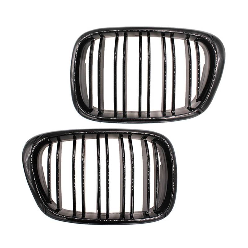 Front Nieren Kühlergrill Für E39 Für 5er Für 525 Für 528 1999 2001 2002 2003 2004 Fronthaube Nierengitter Dual Line Kompatibel(B) von WEINUANXIN