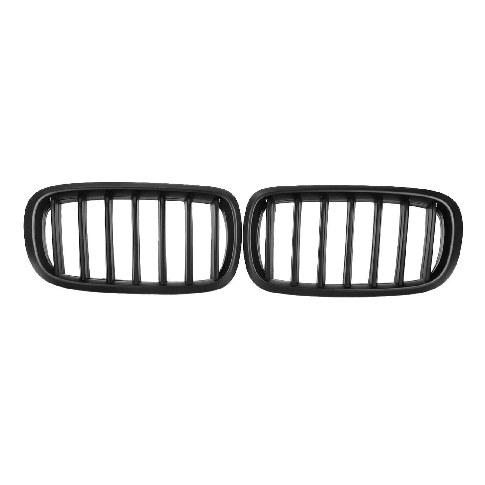 Front Nieren Kühlergrill Für F15/F16 X5 X6 2014-2017 Frontstoßstange Nieren Kühler Racing Grills Paar Doppellamellen Frontstoßstange Grillgitter(Matte 1 Slat) von WEINUANXIN