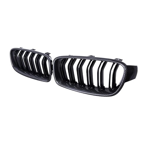 Front Nieren Kühlergrill Für F30 F31 F35 3er 2013-2019 Auto Frontstoßstange Grill Racing Grill Kohlefaser Stil Auto Zubehör Dual-Lamellen von WEINUANXIN