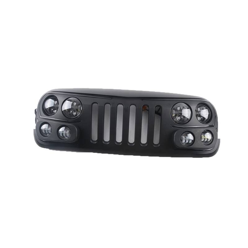 Front Nieren Kühlergrill Für J&eep Für Wrangler Für JK 2007-2017 Motorhaubengrill ABS Auto Frontstoßstange Mesh Grills W/Lights Trim Cover Racing Grill von WEINUANXIN