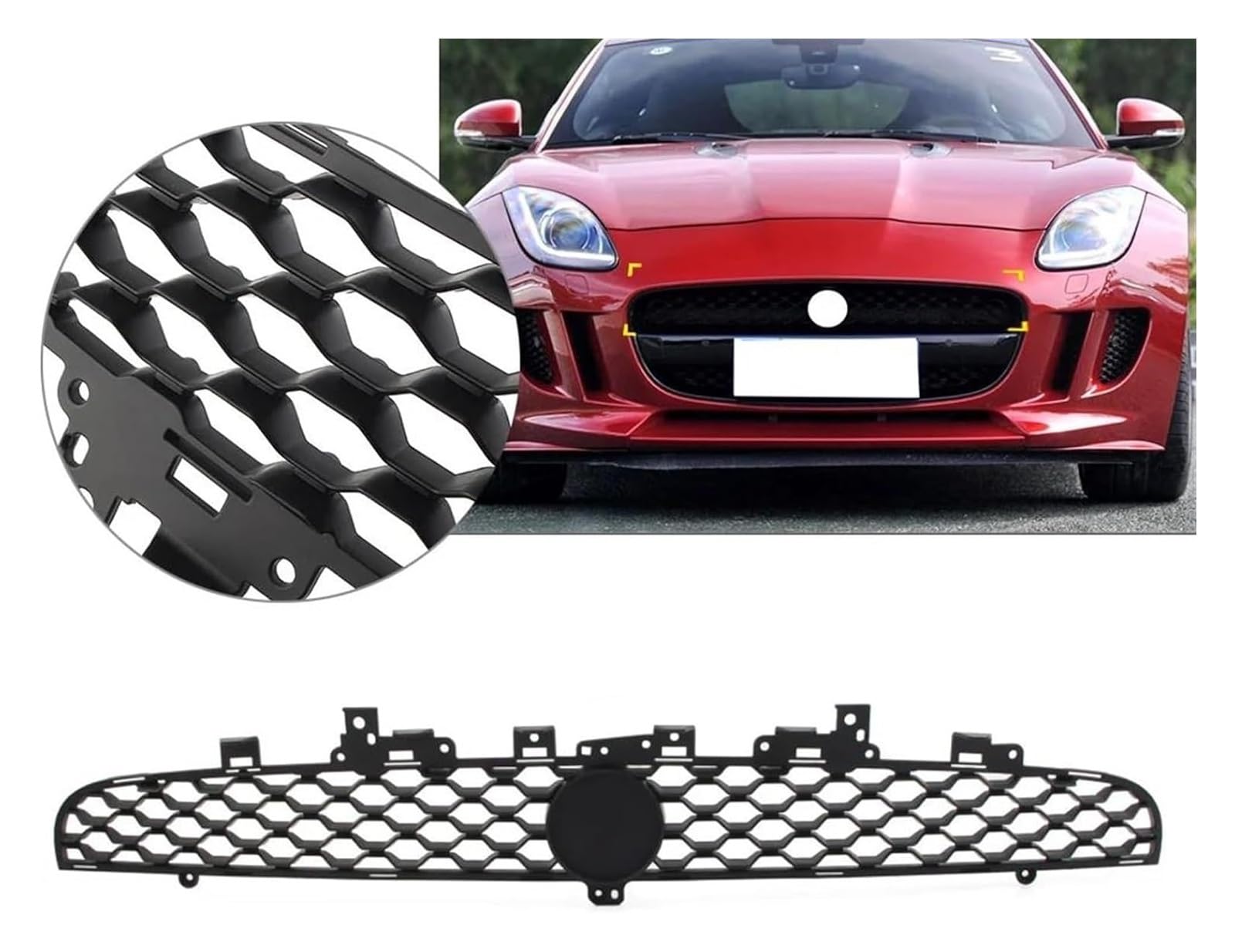 Front Nieren Kühlergrill Für Jaguar Für F-Type 2014-2017 T2R2822 Frontgrill Oberer Stoßfänger Kühlergrill Autozubehör Frontnierengrill von WEINUANXIN