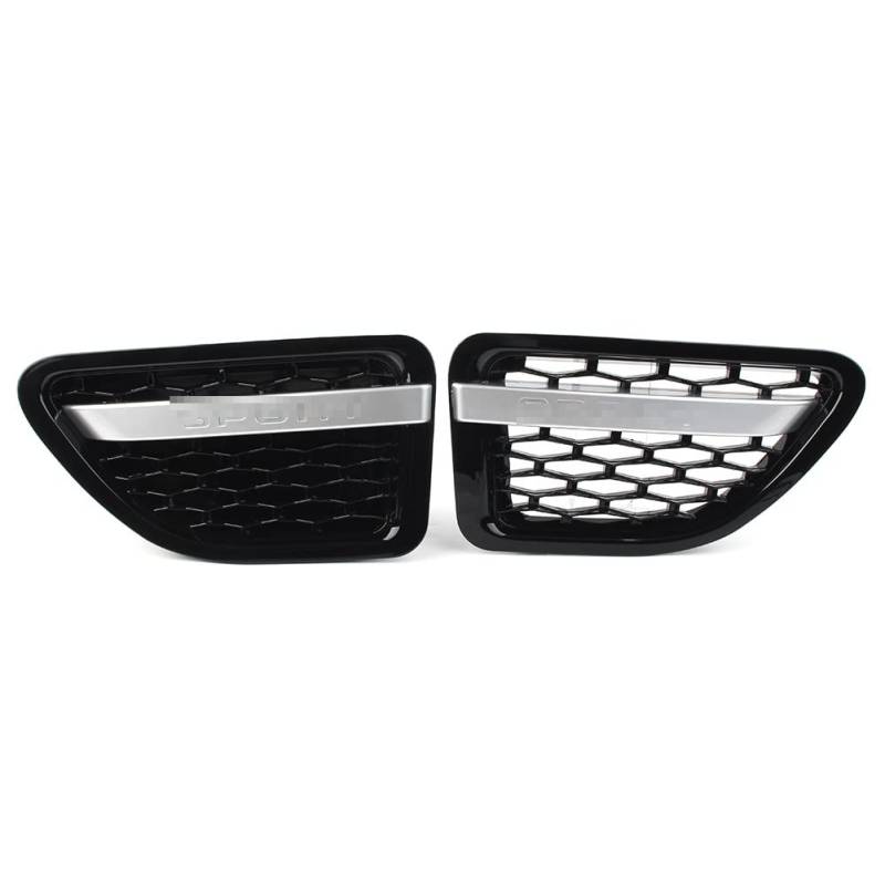 Front Nieren Kühlergrill Für L&and Rover Für L320 Für Range Rover Für Sport 2005-2009 Car Styling Front Side Fender Lüftungsgitter ABS Grill(Black black silver) von WEINUANXIN