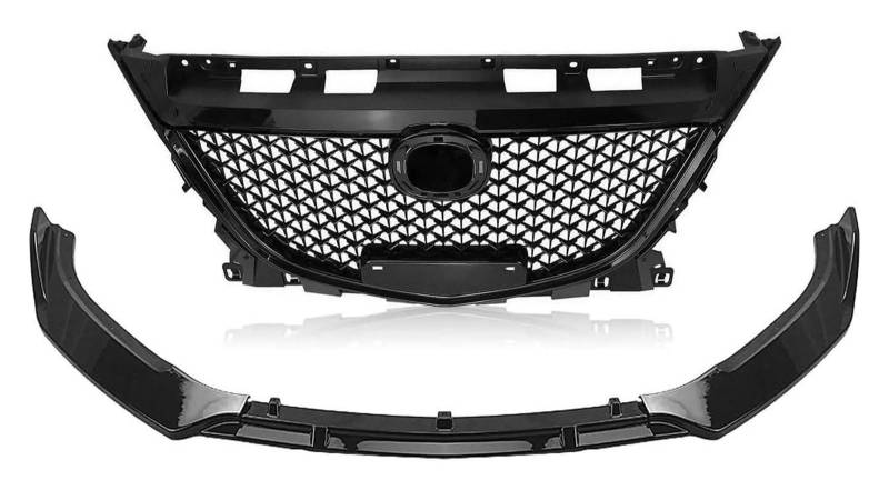 Front Nieren Kühlergrill Für Mazda 3 Für Axela 2014-2016 Racing Grills + Auto Unteren Stoßfänger Spoiler Splitter Schutz Platte Klinge Vorne Niere Grille von WEINUANXIN