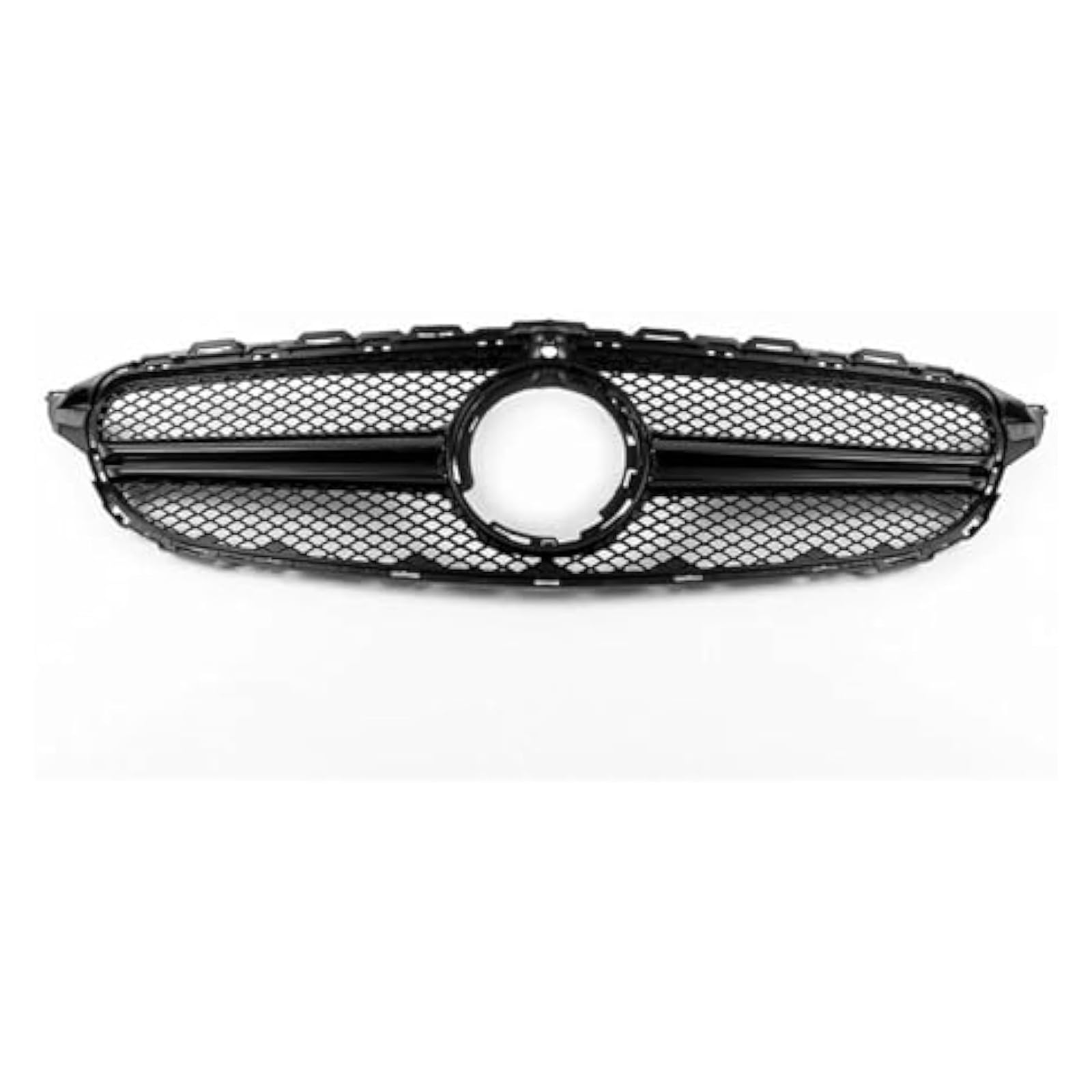 Front Nieren Kühlergrill Für Mercedes Für B&enz C Klasse W205 2019-2020 Auto Vorderen Stoßfänger Oberen Haube Mesh Grid Mit Kamera Loch Vorne Niere Grille(Schwarz) von WEINUANXIN