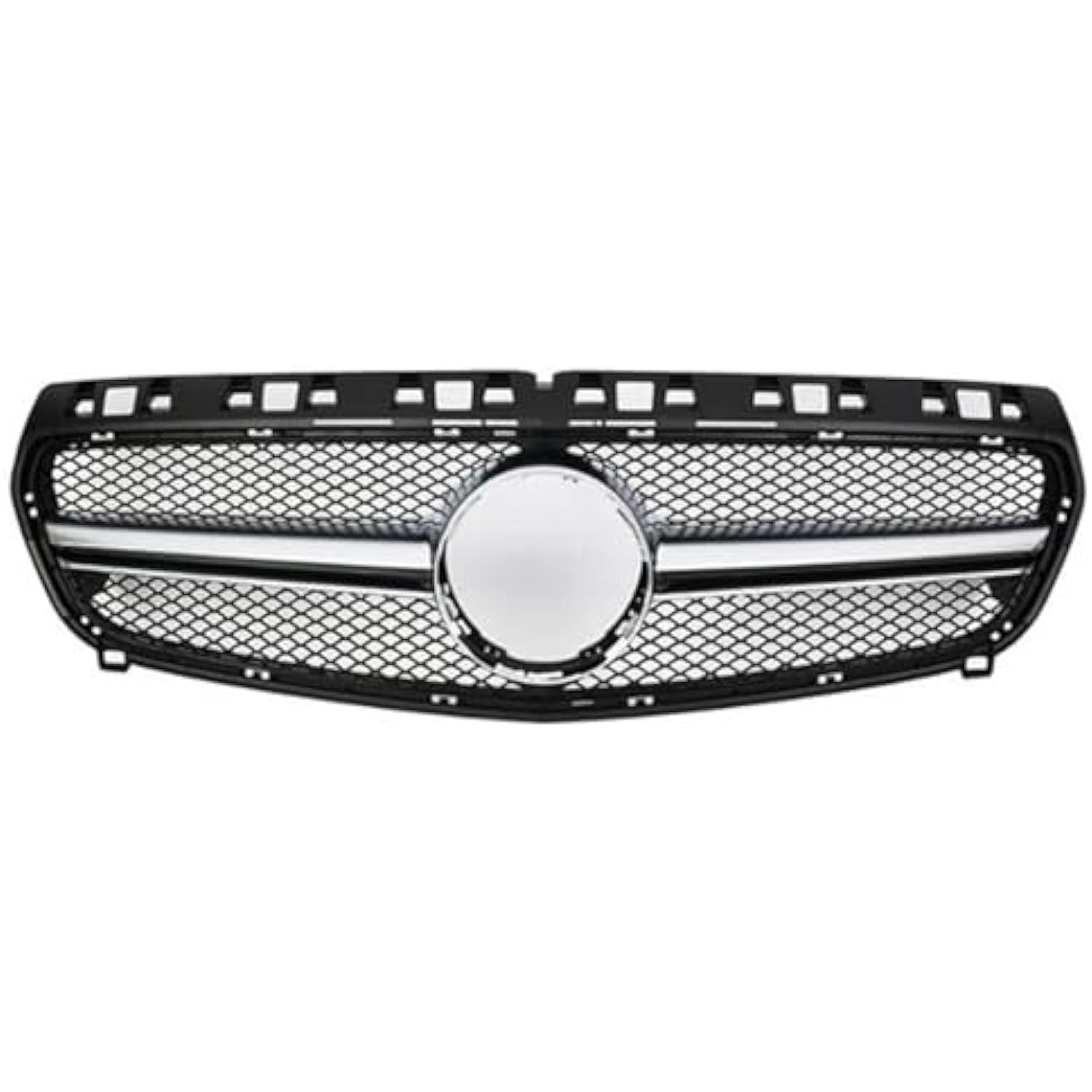 Front Nieren Kühlergrill Für Mercedes Für B&enz W176 A Klasse 2013-2015 A200 A180 A250 Kühlergrill Auto Oberen Stoßfänger Haube Mesh Front Niere Grille(Silber) von WEINUANXIN