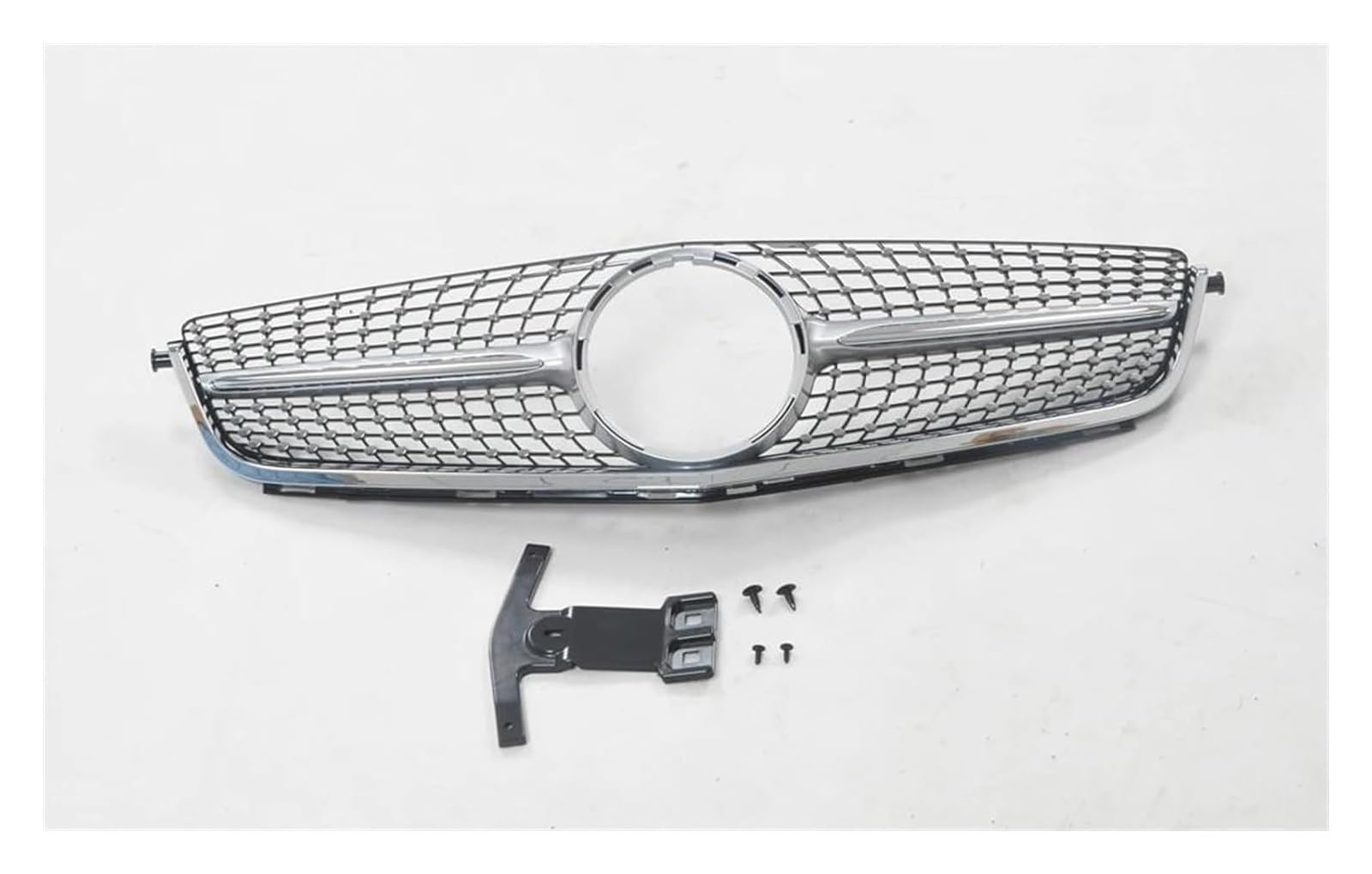 Front Nieren Kühlergrill Für Mercedes Für B&enz W204 C63 Für AMG 2012-2014 Frontschürze Grille Oberen Grille Haube Mesh Grid Kit Front Niere Grille(Silber) von WEINUANXIN