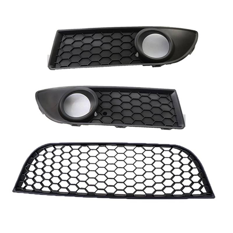 Front Nieren Kühlergrill Für V&W POLO-GTI 2006-2009 MK4 9N3 ABS Auto Frontstoßstange Untere Nebelscheinwerfer Lüftungsgitter Grillabdeckung(3PCS) von WEINUANXIN