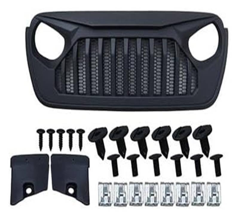 Front Nieren Kühlergrill Für Wrangler Für JL 2018 2019 2020 Frontstoßstangengrill Frontkühlergrills Auto Front Upper Hood Mesh Grille(Style B) von WEINUANXIN