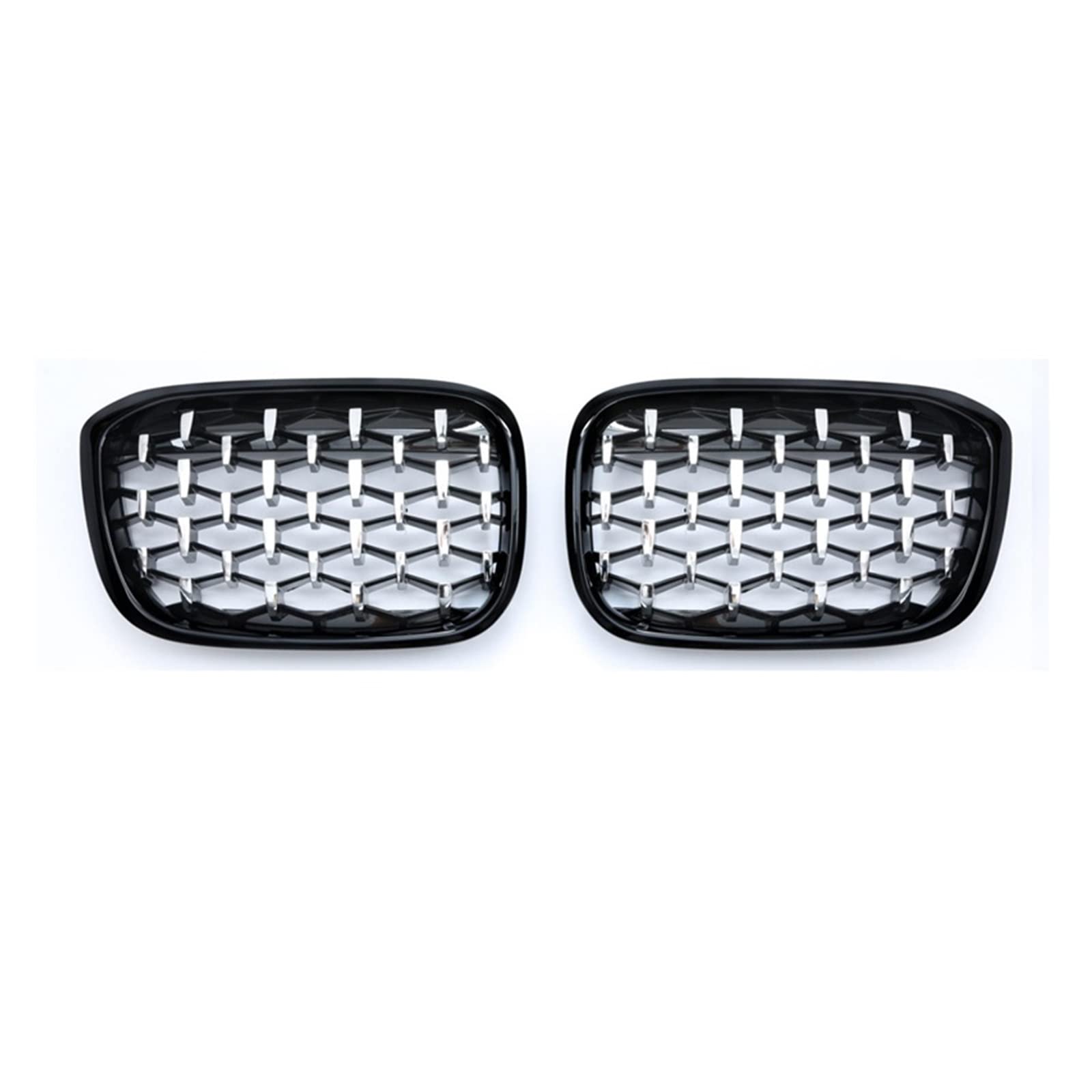 Front Nieren Kühlergrill Für X3 Für G01 Für G08 Für X4 Für G02 2018-2020 Auto-Frontstoßstangen-Grillblende Renngitter Diamant-Nierengitter(Silver and Black) von WEINUANXIN