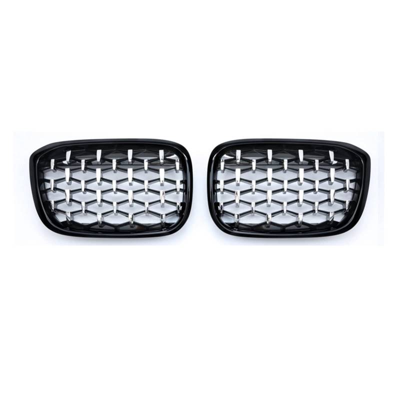 Front Nieren Kühlergrill Für X3 Für G01 Für G08 Für X4 Für G02 2018-2020 Auto-Frontstoßstangen-Grillblende Renngitter Diamant-Nierengitter(Silver and Black) von WEINUANXIN