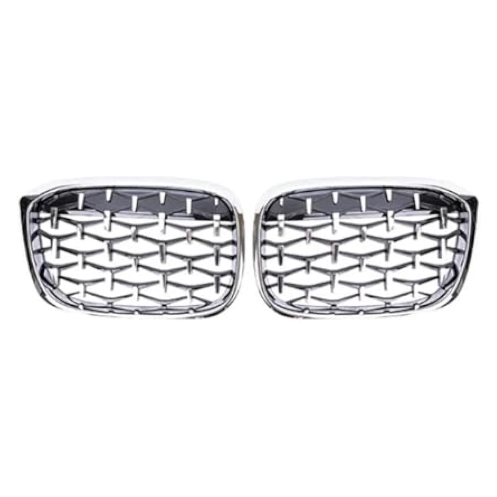 Front Nieren Kühlergrill Für X3 G01 G08 X4 G02 2018-2020 Auto Frontschürze Grill Trim Racing Gitter Diamant Nieren Grille Zubehör 2 Stücke(All Silver) von WEINUANXIN