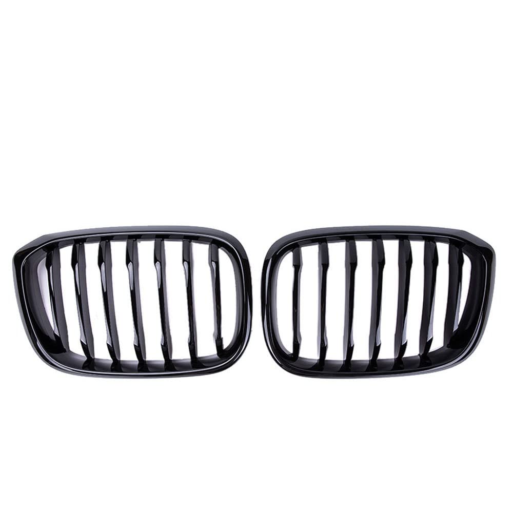 Front Nieren Kühlergrill Für X3 X4 G01 G02 G08 2018-2021 Dual Line Glossy Black Racing Grills Autozubehör Car Front Kidney Grill(A Glossy Black 1 Slat) von WEINUANXIN