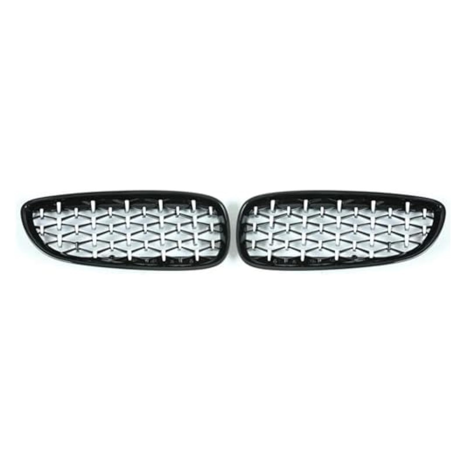 Front Nieren Kühlergrill Für Z4 E89 2009-2014 2015 2016 Diamant Grill Auto Vorderen Stoßfänger Niere Grille Racing Grills ABS Auto Zubehör(Silver and Black) von WEINUANXIN