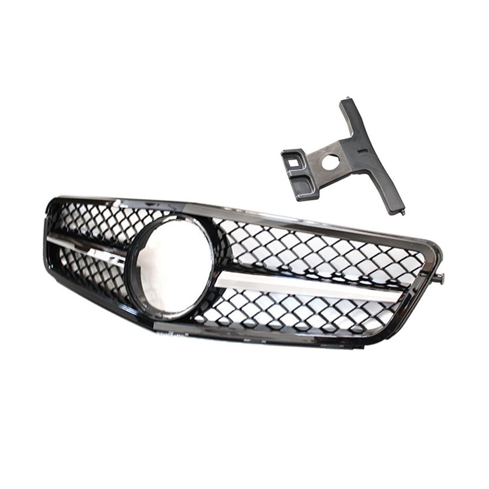 Front Nieren Kühlergrill Sport Fronthaubengrill Racing Stoßstangengrill Diamond Style Tuning Für M&ercedes W204 B&enz C C200 C300 C43 C180 C350 C250 2007-2014(8Diamond Sliver) von WEINUANXIN