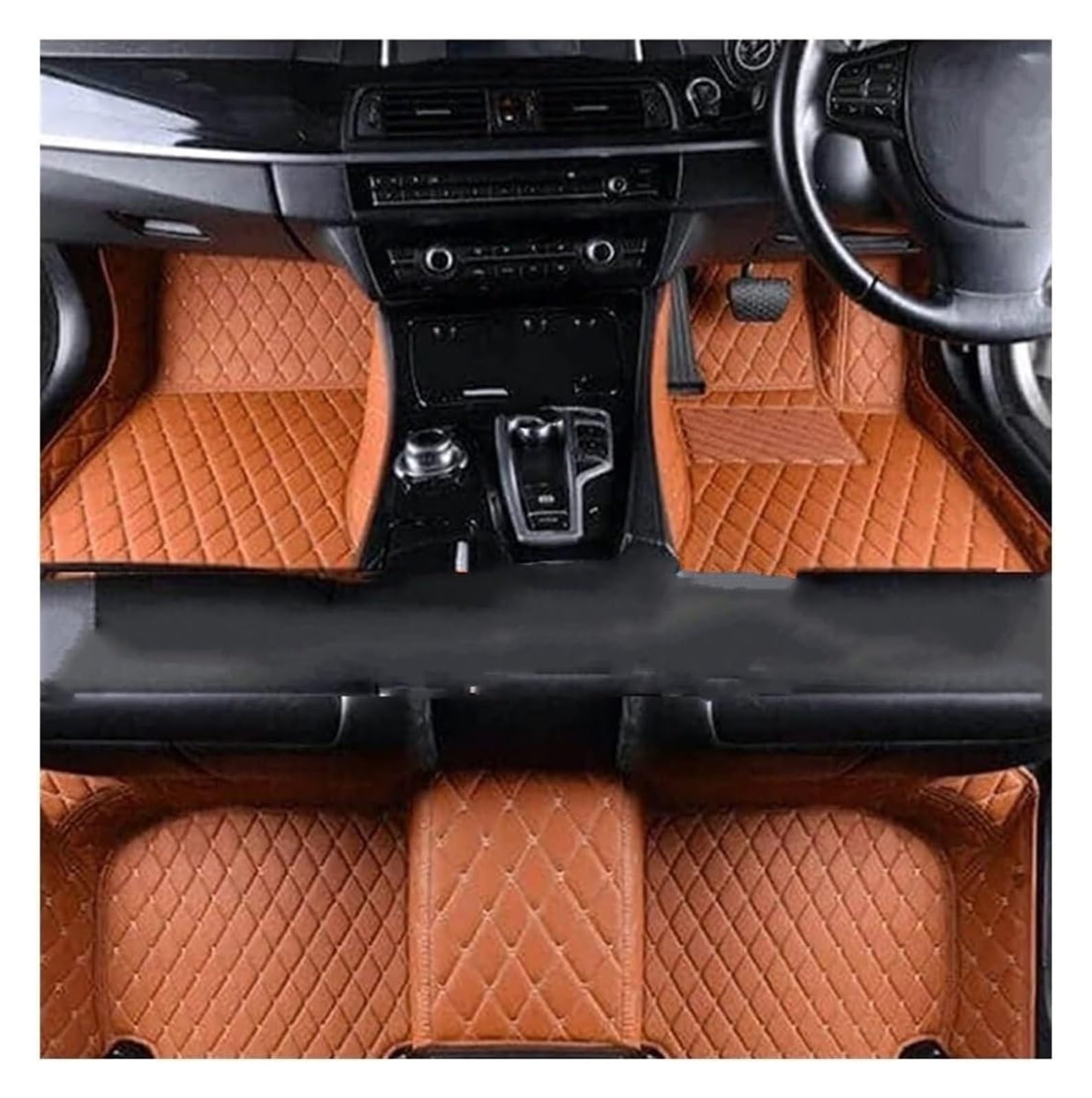 Fußmatten Auto Für Volvo V60 2018 2019 2020 2021 2022 Leder Fußmatte Innenteile Teppich Schutzboden Teppich Auto Matte Automatten(RHD 1 Set 4) von WEINUANXIN