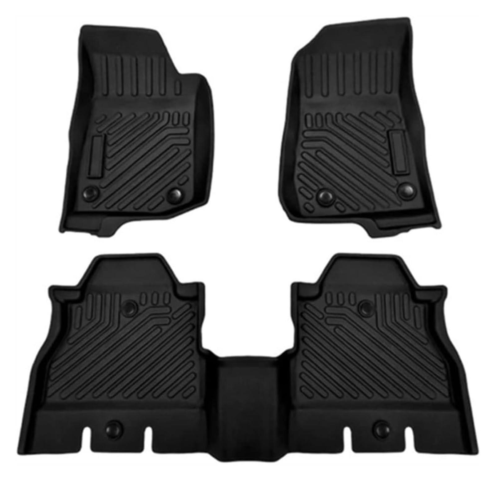 Fußmatten Auto Für Wrangler JL 2018-2022 JK 2014-2018 Für Unlimited 4-Türer Kofferraummatten Automatte TPE Wasserdicht 2-reihiges Liner-Set(Floor mats for JK) von WEINUANXIN