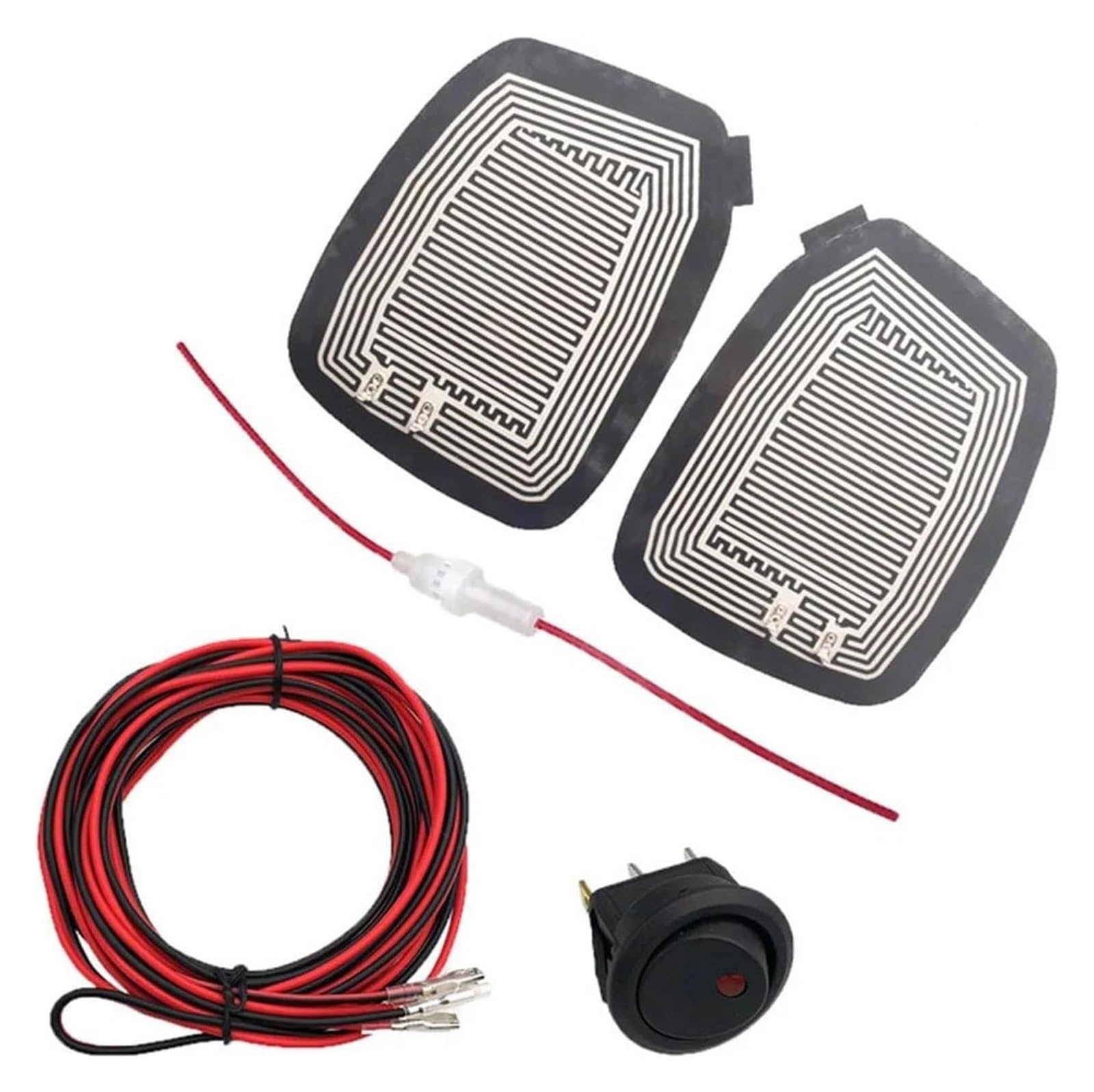 Spiegelglas Ersatz Auto-Außenspiegelglas DC 12 V Autospiegelheizung Elektrisches Glas Beheiztes Matte Defoggers Seitenspiegel-Heizpad Entfernen 2 Stück Autospiegelglas(1 set with cables) von WEINUANXIN